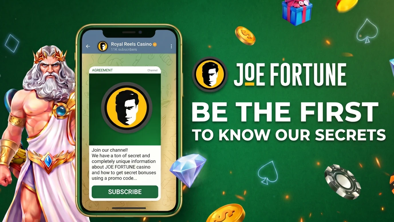 Joe Fortune mobile pokies and banking interface on a smartphone screen